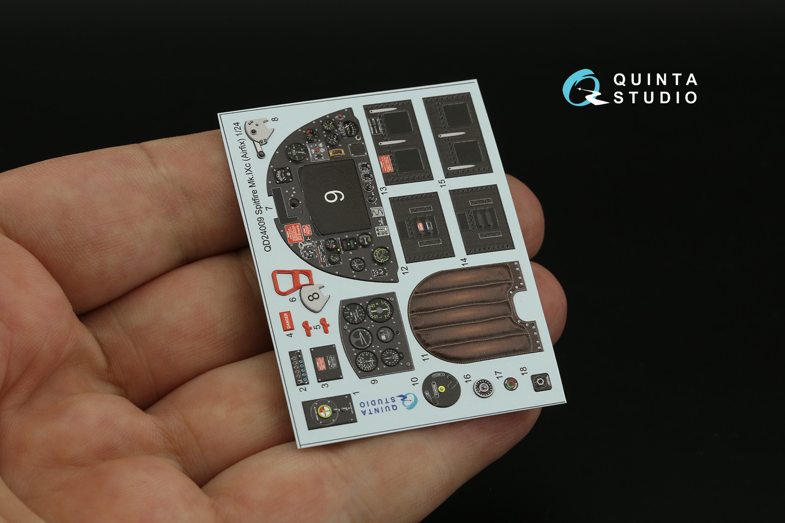 QD24009 3D Декаль интерьера кабины Spitfire Mk.IXc (Airfix)