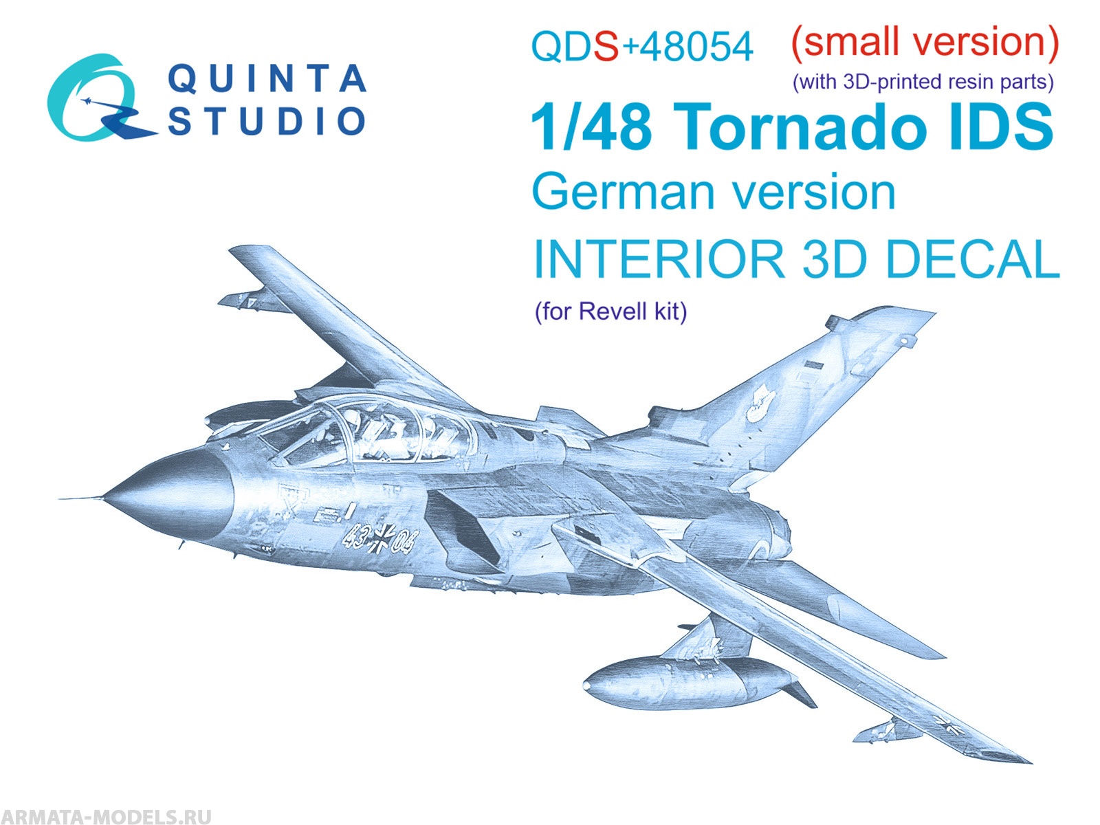 QDS+48054 3D Декаль интерьера кабины Tornado IDS Germa (Revell) (малая версия) (с 3D-печатными деталями)