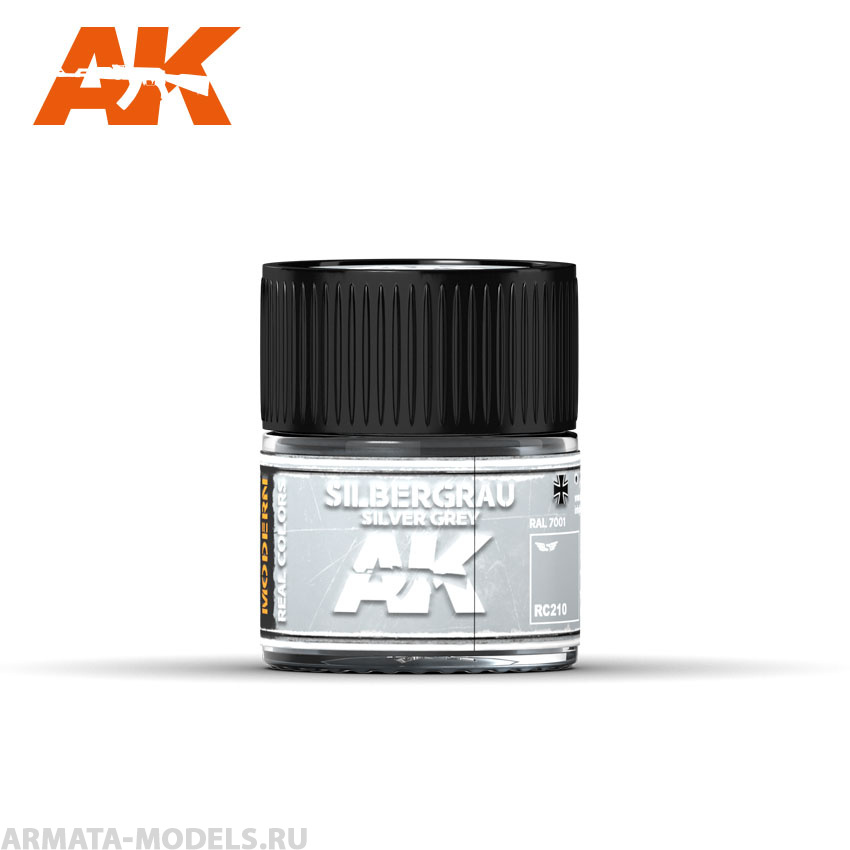 RC210 Краска Real Colors Silbergrau -Silver Grey RAL 7001 10ml