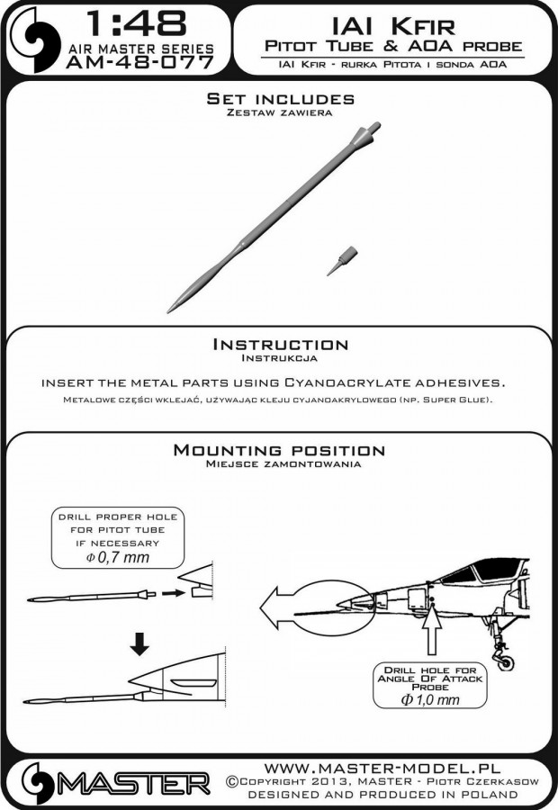 AM-48-077 ПВД и датчик угла атаки для самолета IAI Kfir