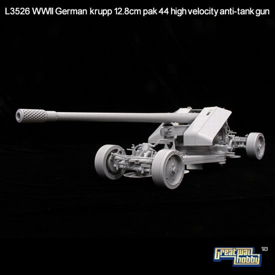 L3526 Сборная модель WWII German Krupp 12.8cm Pak44 Anti-Tank Gun Great Wall