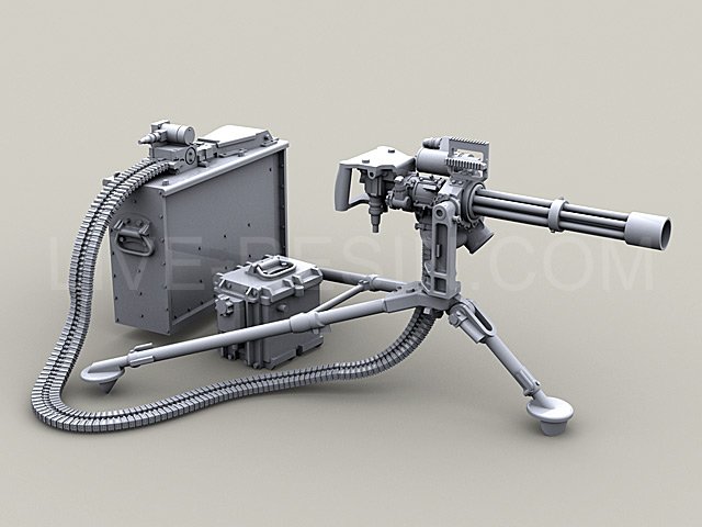 LRE35060 Пулемёт M134D Minigun на треноге M3 с зарядным ящиком на 3000 патронов  и батареей SLAB