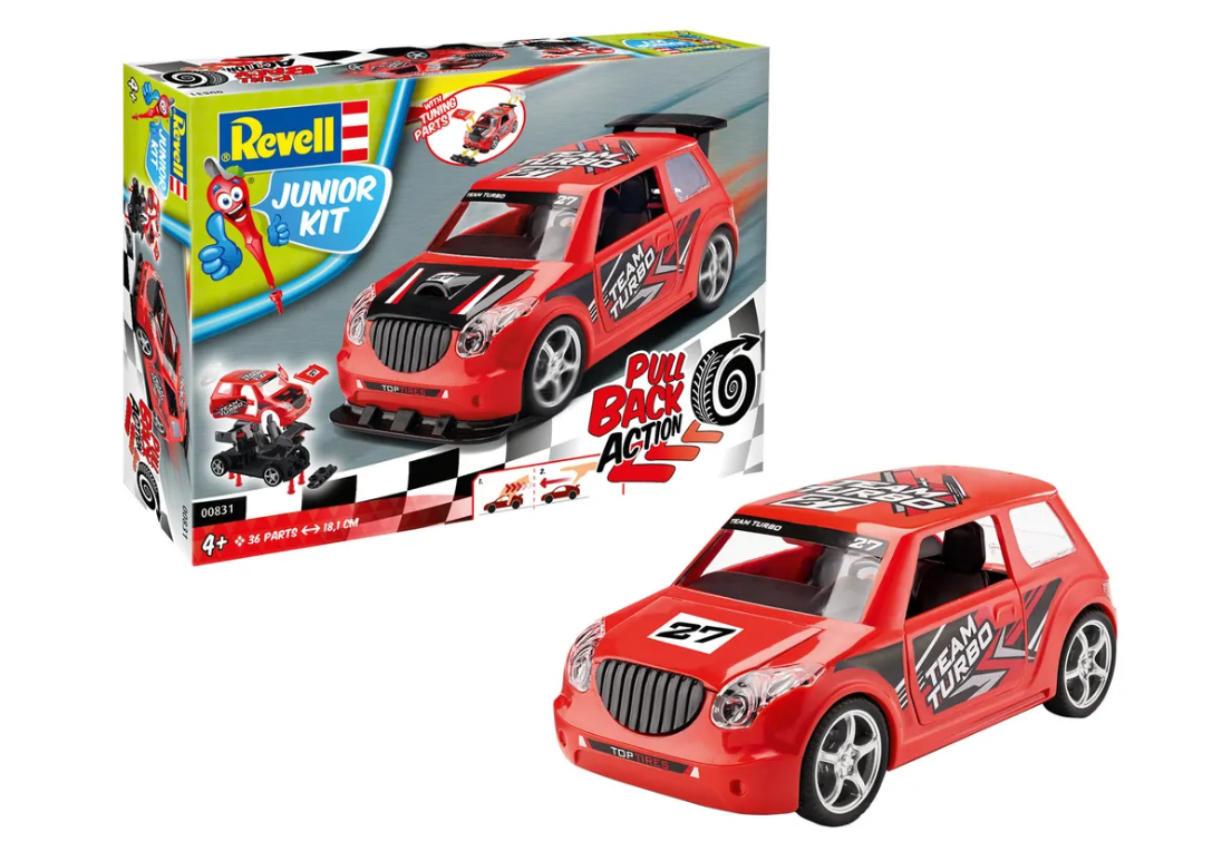 00831RE Раллийный автомобиль JUNIOR KIT Pull Back Rallye Car, красный Revell
