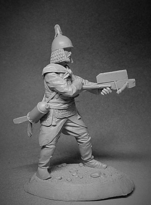 CHM-54132(M). Китайский арбалетчик, XIII век. 54 мм. Материал - белый металл.