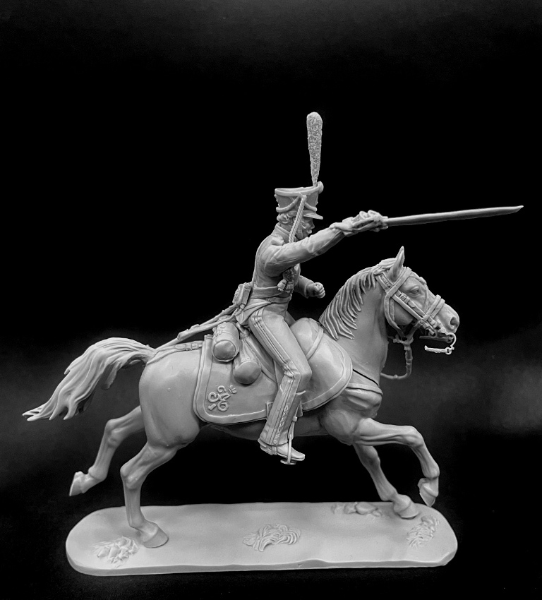 CHM-54342(M). Рядовой армейских конно-егерских полков, Россия 1813-14 гг. 54 мм. Материал - белый металл. Chronos Miniatures