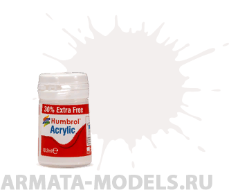 AB0130EP Краска акриловая 130 White Satin - 14ml Acrylic Paint - Plus 30%
