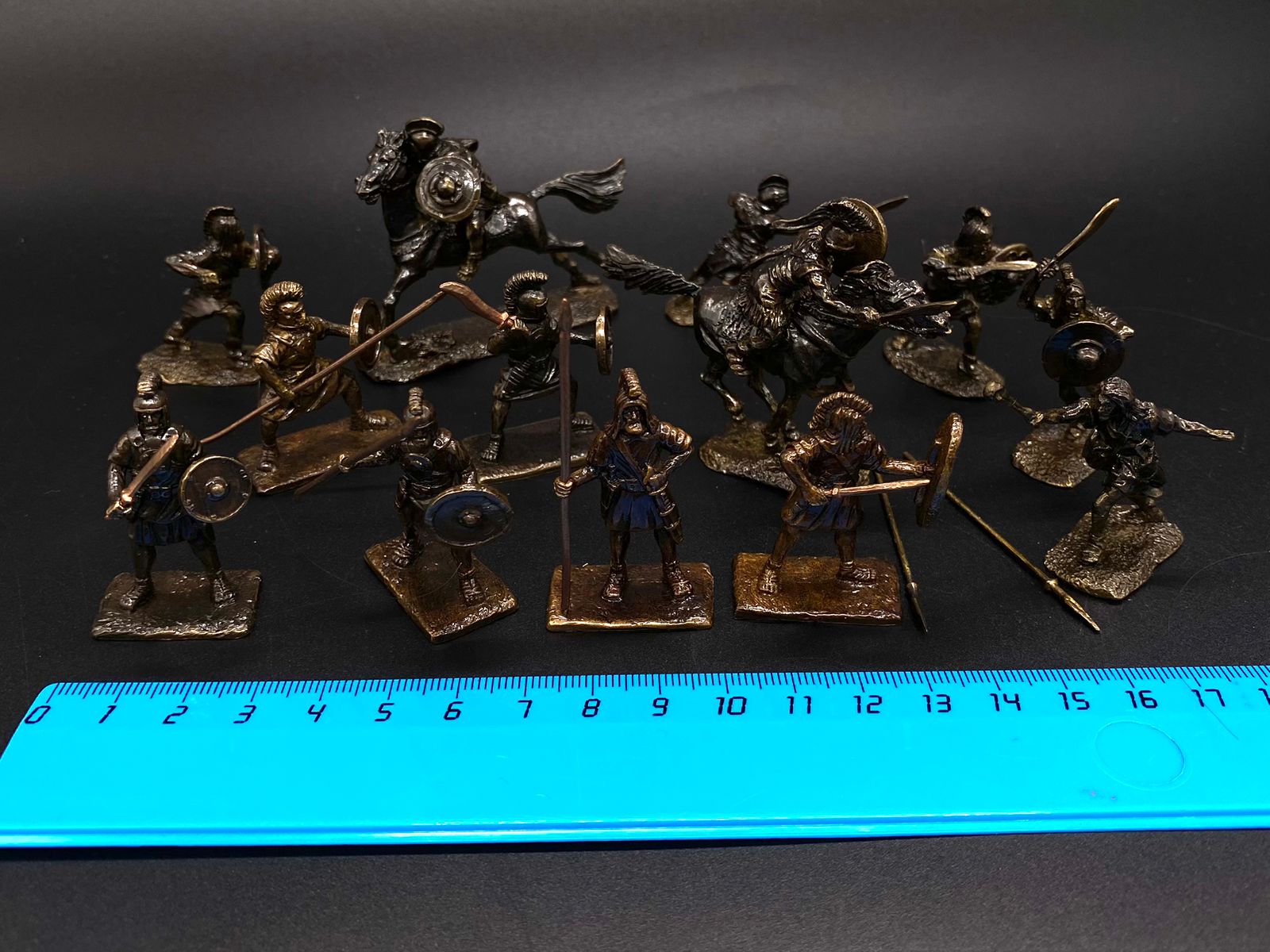 4100/БТБ Солдатики, пешие иберийцы (испанцы), патинированная латунь Три Богатыря