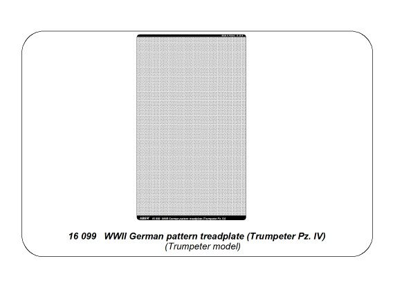 ABR-16-099  Дополнения для  WWII German pattern treadplate (Trumpeter Pz. IV) для Trumpeter 1/16