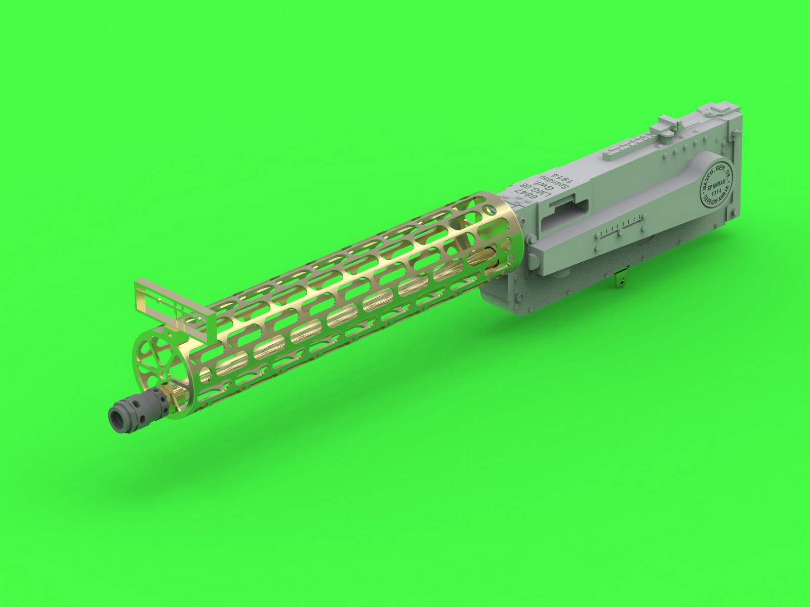 AM-32-102 Немецкий пулемет Первой мировой войны Spandau LMG 08 (1шт) - с рубашкой охлаждения вер.1