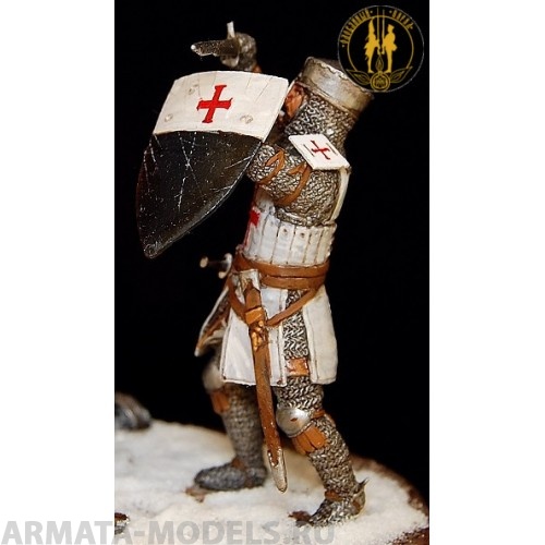 ОП.60.076 Фигура из белого металла Тевтонский рыцарь 1242 г.  Студия Оловянный Парад