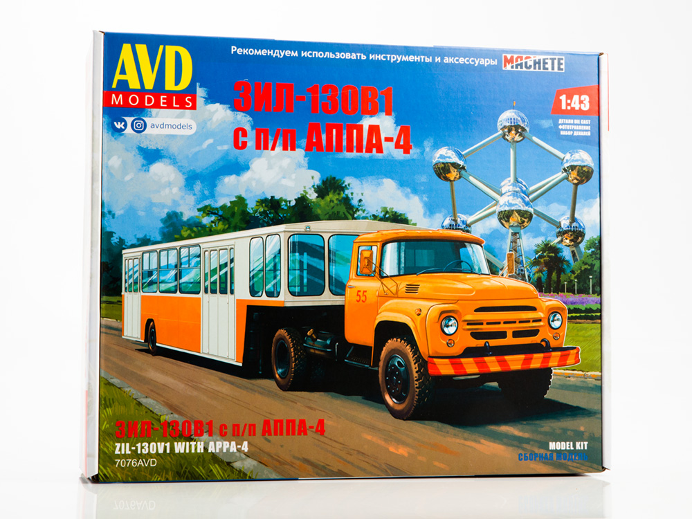 7076AVD Сборная модель ЗИЛ-130В1 с п/п АППА-4 AVD Models