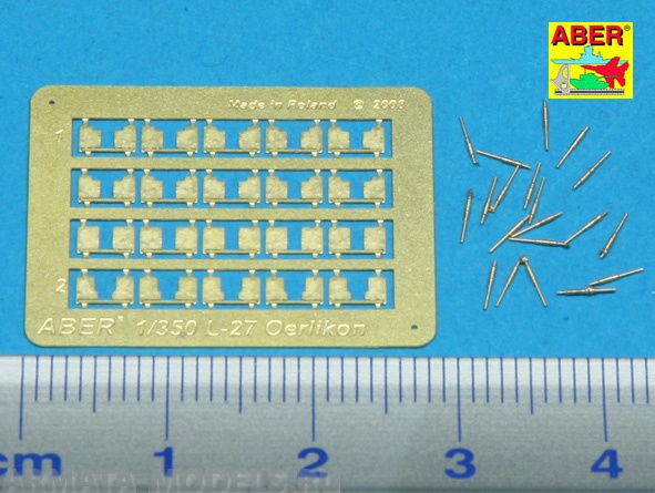 ABR-1:350-L-27  Дополнения для  Set of 20 pcs 20 mm L/70 Oerlikon Mk.10 barrels for US Navy ships для  1/350
