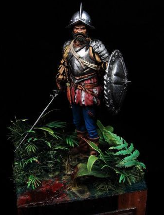 CHM-54003(M). Испанский конкистадор, 1560-1600 гг. 54 мм. Материал - белый металл. Chronos Miniatures