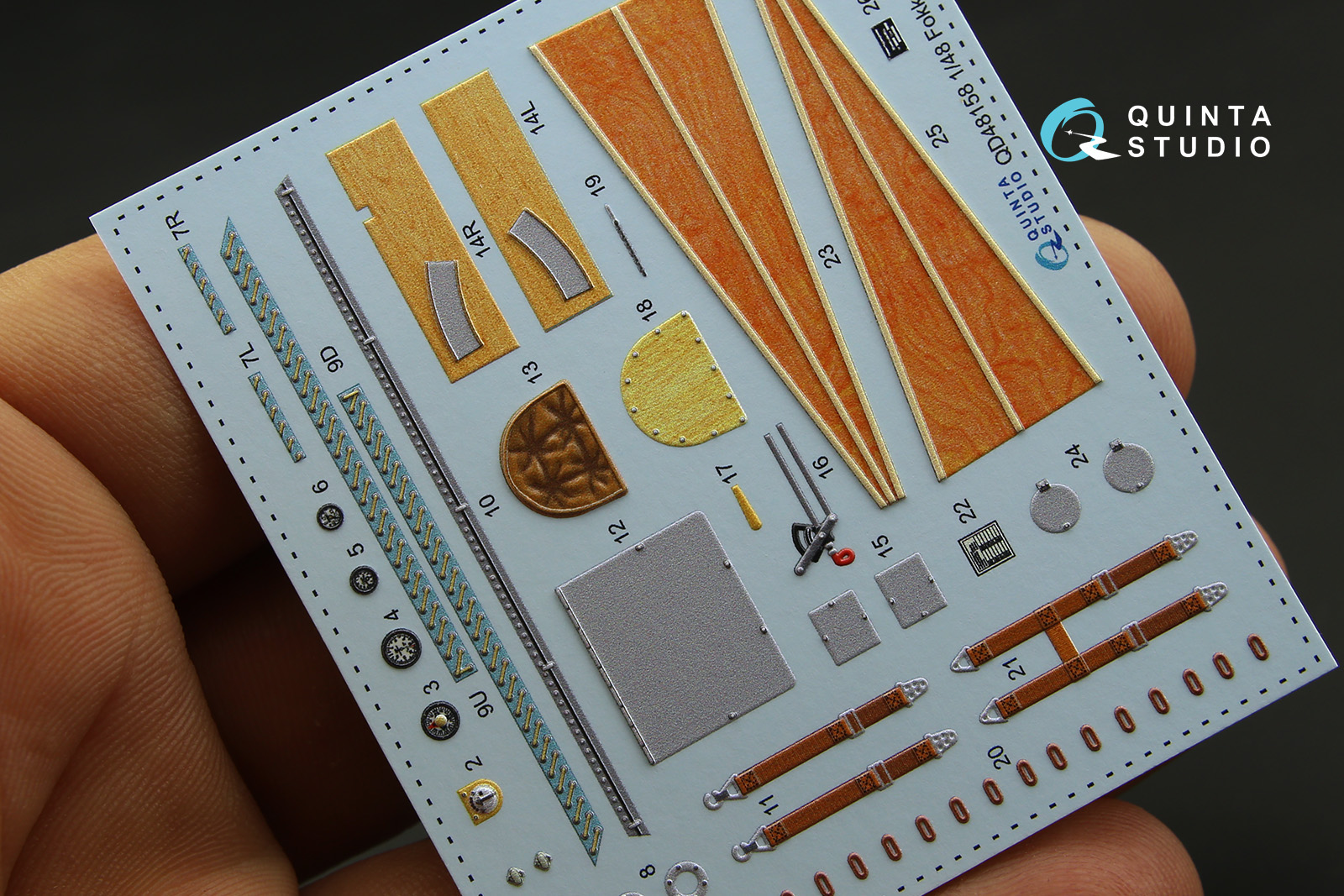 QD48158 3D Декаль интерьера кабины Fokker Dr.1 (для модели Eduard)