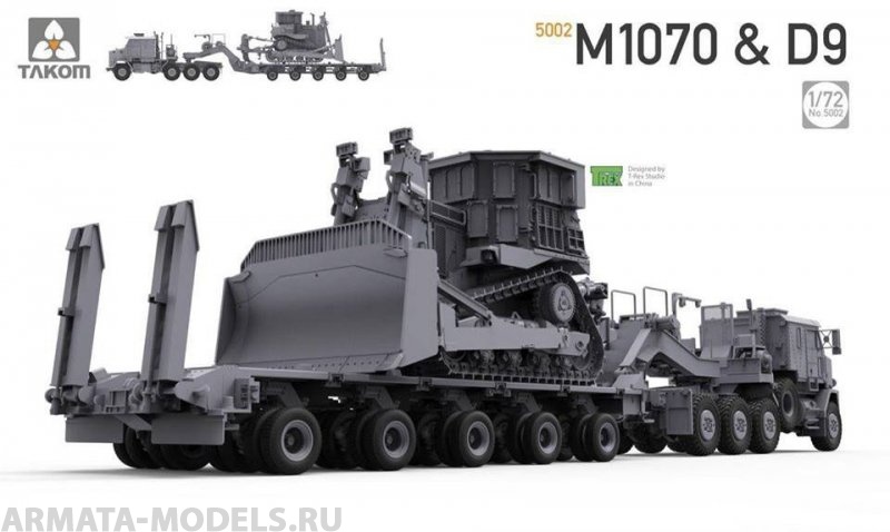 5002 1/72 U.S. M1070&M1000 w/D9R 70 Ton Tank Transporter w/Bulldozer Takom