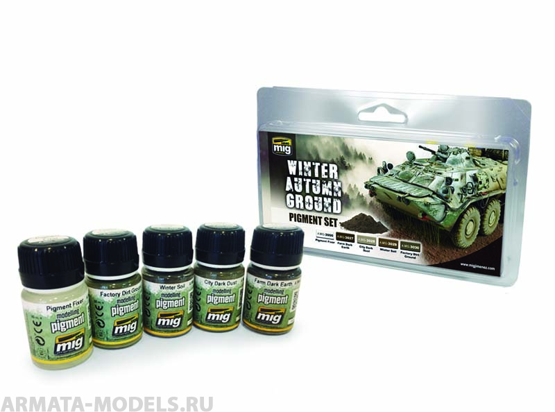 AMIG7455 Ammo Mig Набор пигментов Зима-Осень WINTER-AUTUMN GROUND  SET