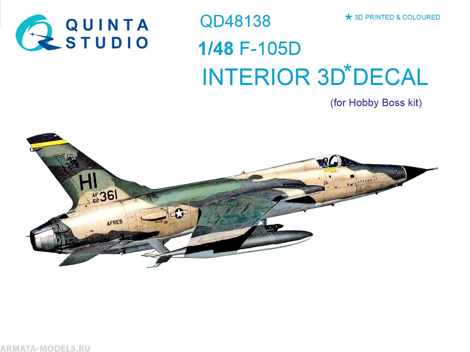 QD48138 3D Декаль интерьера кабины F-105D (для модели HobbyBoss)