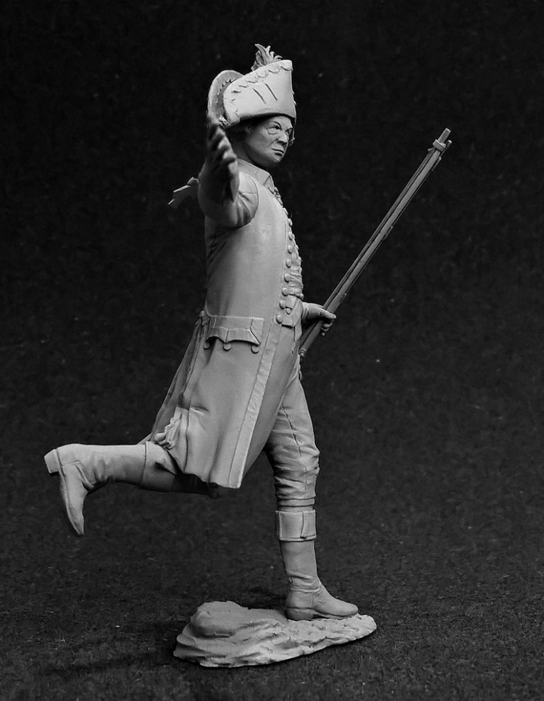 CHM-54307(M). Офицер егерских команд гвардейских полков, Россия 1788-96 гг. Материал - белый металл. Chronos Miniatures