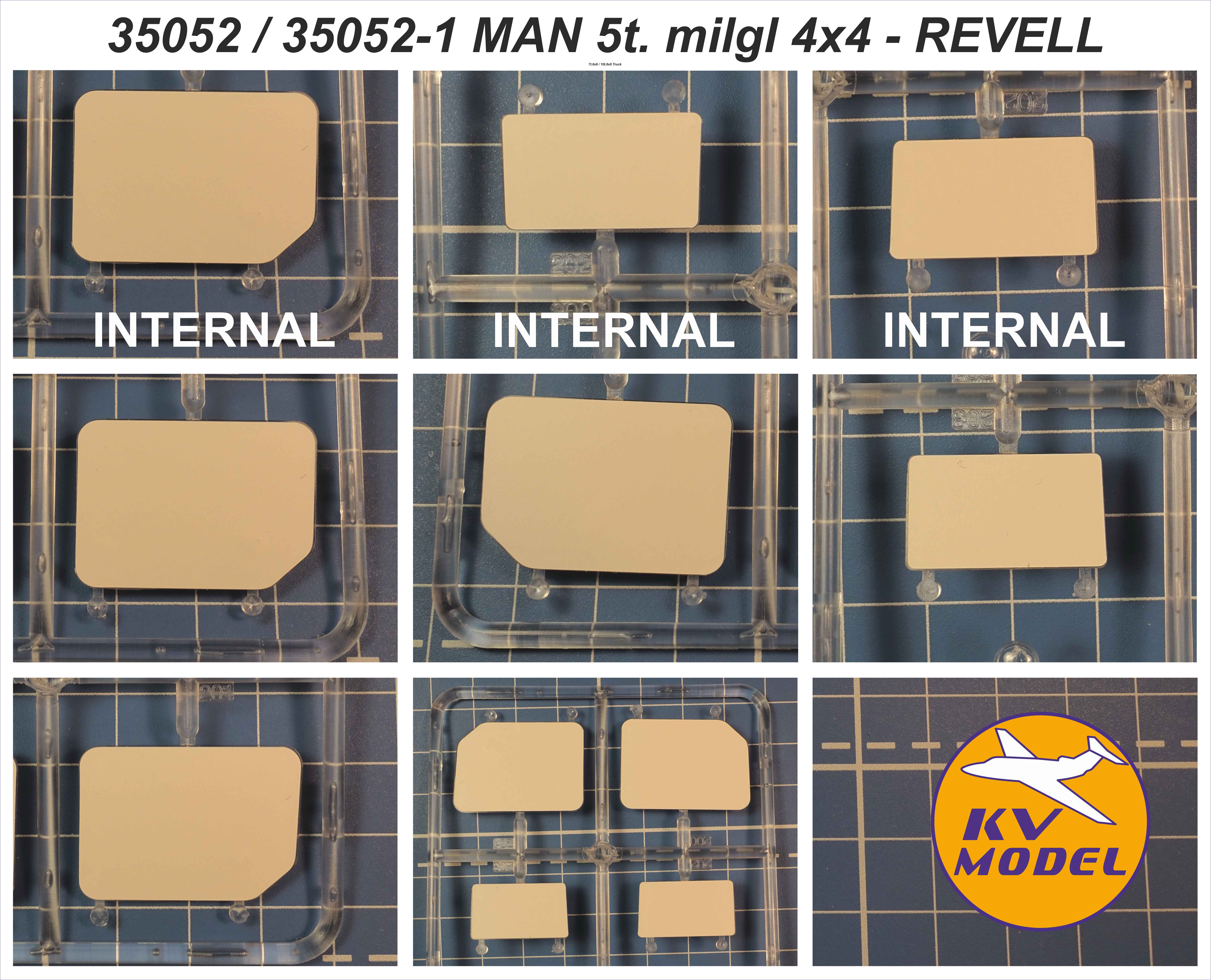 35052KV Окрасочная маска MAN 5t. milgl 4x4 / 7t milgl 6x6 / 10t. milgl 8x8 Truck (REVELL #03044, #03043, #03049, #03081, #03257, #03291 / MBK Models #35044, #35049, #35081)