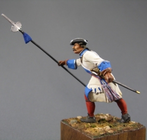 CHM-54106(M). Офицер армейских пехотных полков, Россия 1710-20 гг. 54 мм. Материал – белый металл Chronos Miniatures