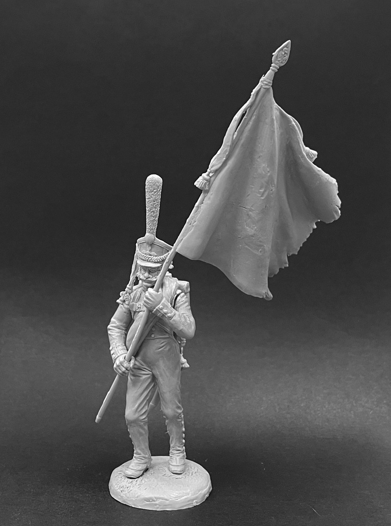 CHM-54259 Подпрапорщик-знаменосец гренадерских полков, Россия 1812-14 гг. смола. Chronos Miniatures