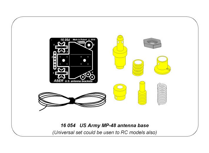 ABR-16-054  Дополнения для  US Army MP-48 antenna base could be usen to RC models универсальный набор 1/16