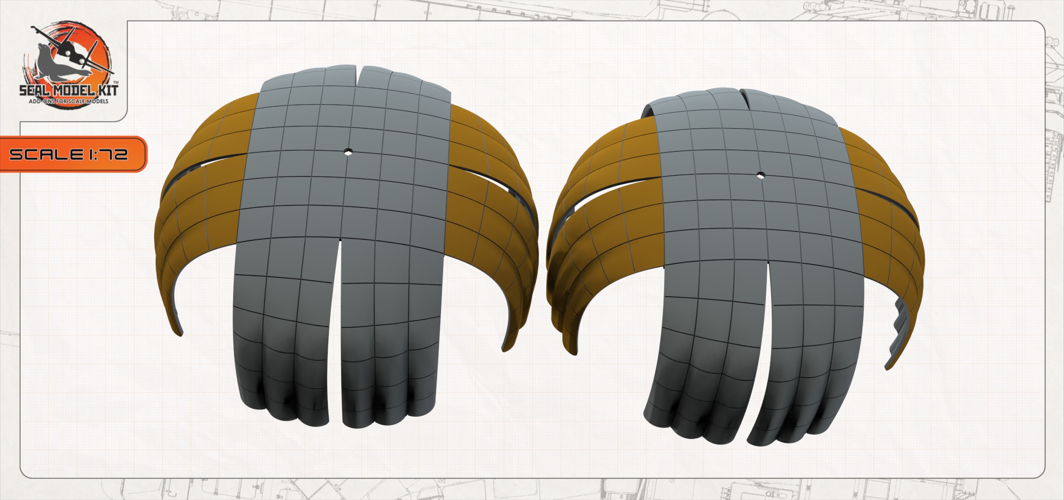 smk72073 3D Тормозные парашюты для су-25 (Не для свободной продажи) Seal Model Kit