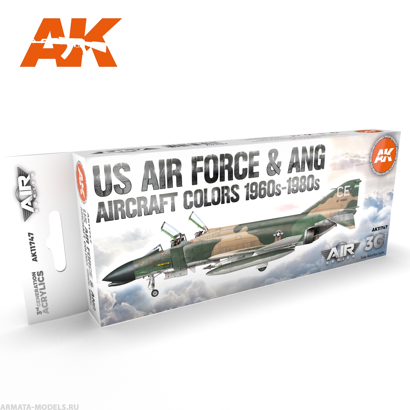 AK11747 Набор красок US Air Force & ANG Aircraft 1960s-1980s SET 3G