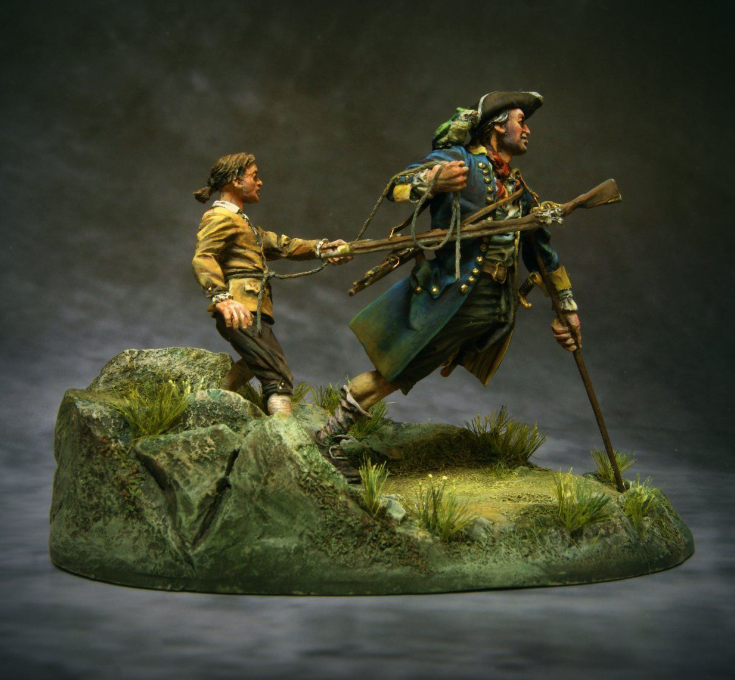 CHM-54050(M). Остров Сокровищ: Джон Сильвер и Джим Хокинс, 2-я половина 18 века. (2 фигуры). 54 мм. Материал - белый металл. Chronos Miniatures