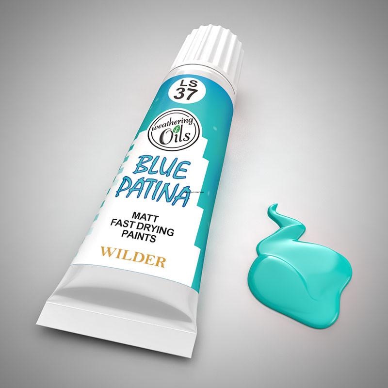 LS-37 Краски специальные быстросохнущие, на основе льняного масла. 20 мл цвет патина голубая