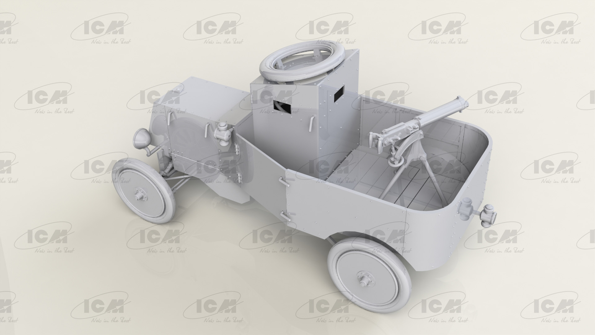 35670 Бронеавтомобиль Model T RNAS с британским танковым с экипажем I МВ ICM