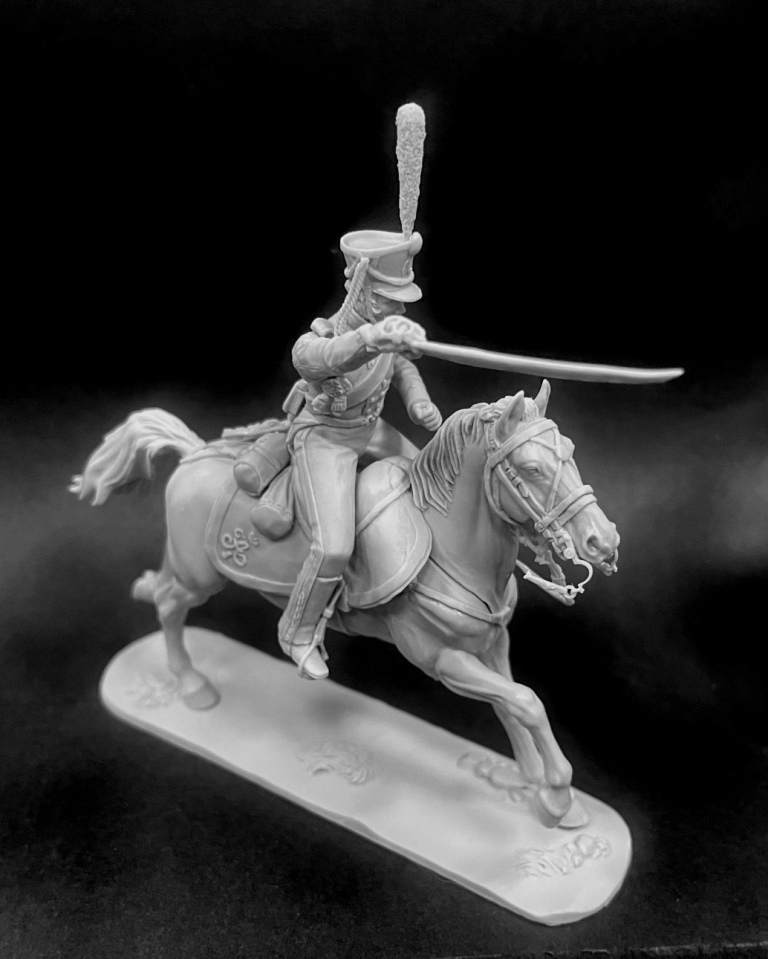 CHM-54342(M). Рядовой армейских конно-егерских полков, Россия 1813-14 гг. 54 мм. Материал - белый металл. Chronos Miniatures