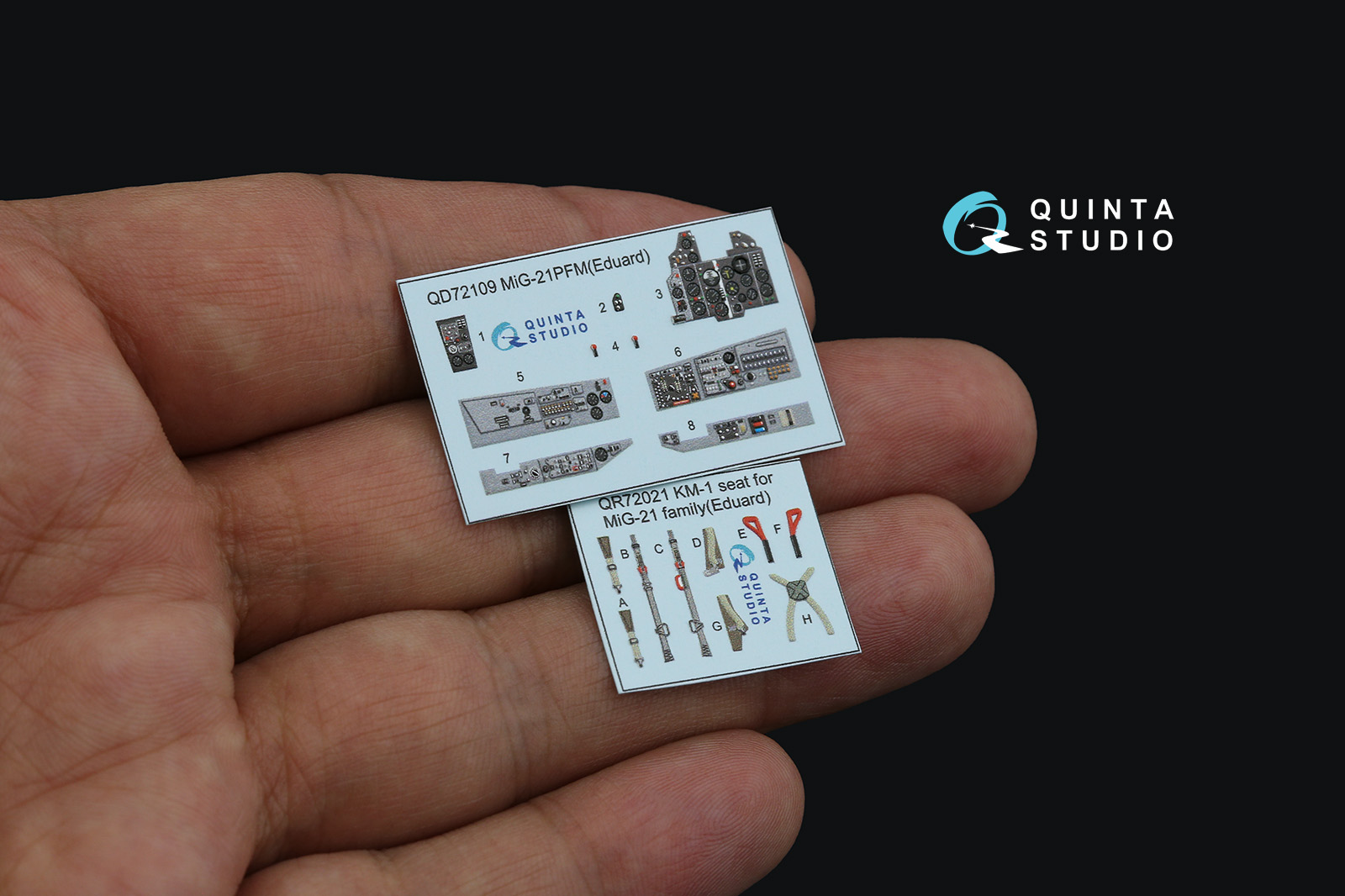 QD72109 3D Декаль интерьера кабины МиГ-21ПФМ с серыми панелями (Eduard)