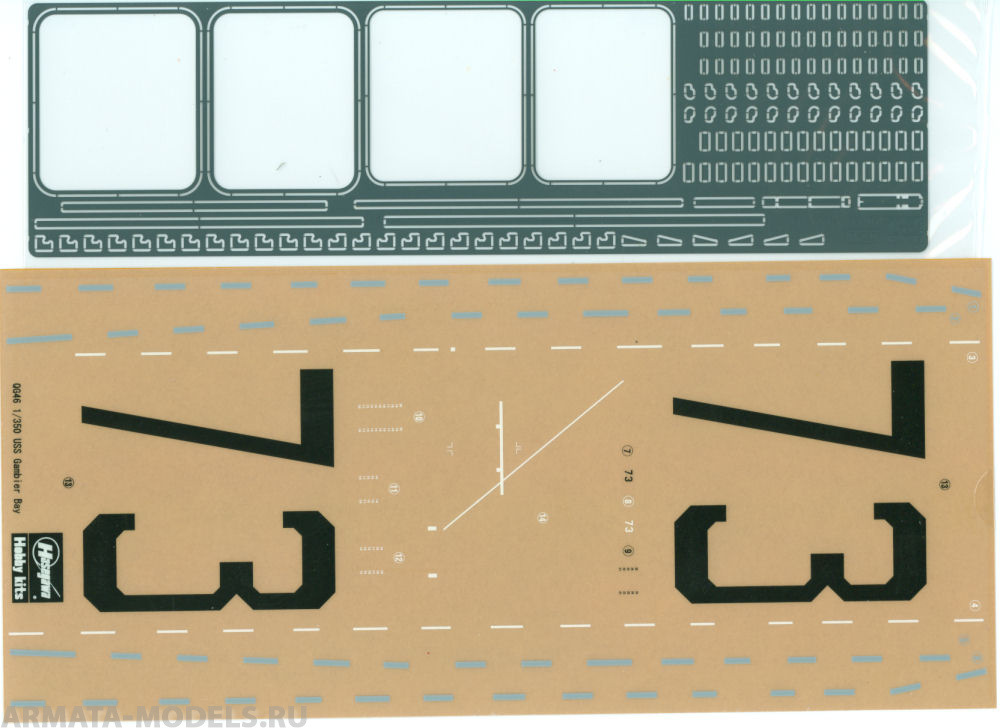 72146	Набор для детализации WOODEN DECK FOR  ESCORT CARRIER USS GAMBIER BAY HASEGAWA) 1/350