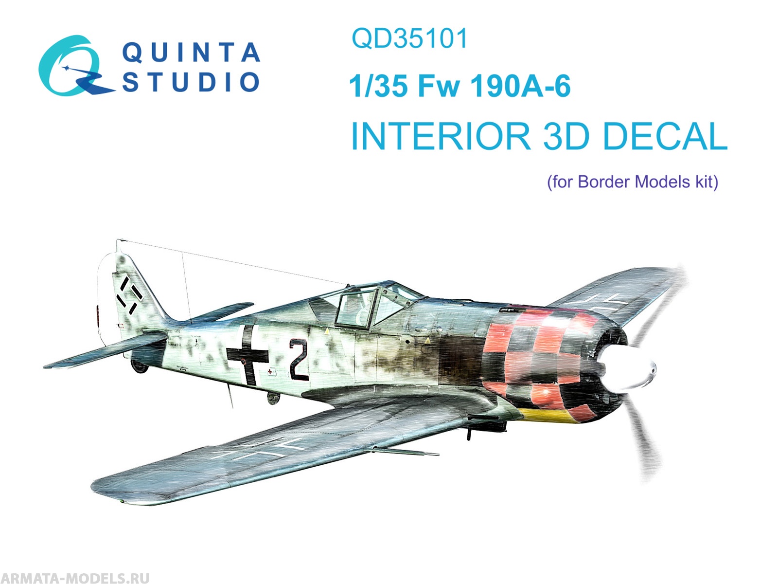 QD35101 3D Декаль интерьера кабины FW 190A-6 (Border Model)