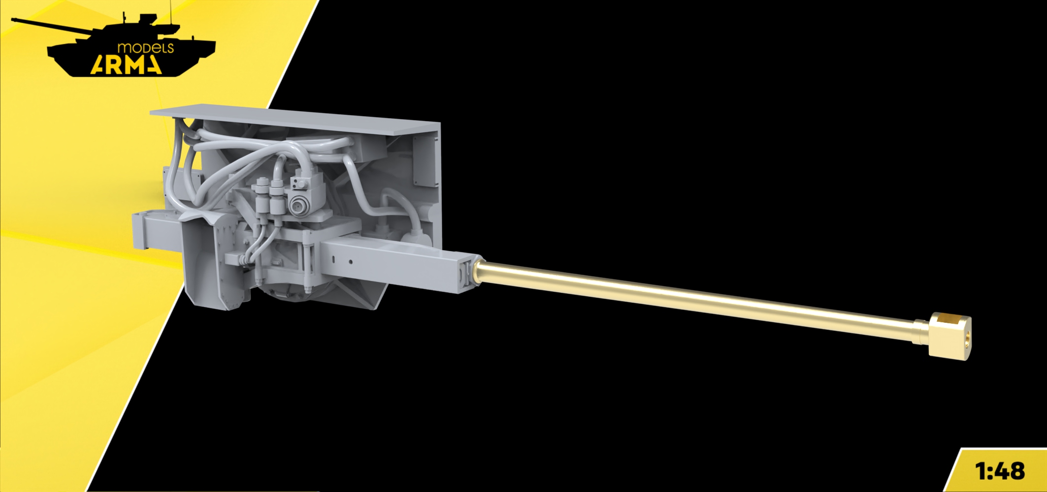 AM48272 Миниатюра Высокодетализированное орудие 2А42 с металлическим стволом