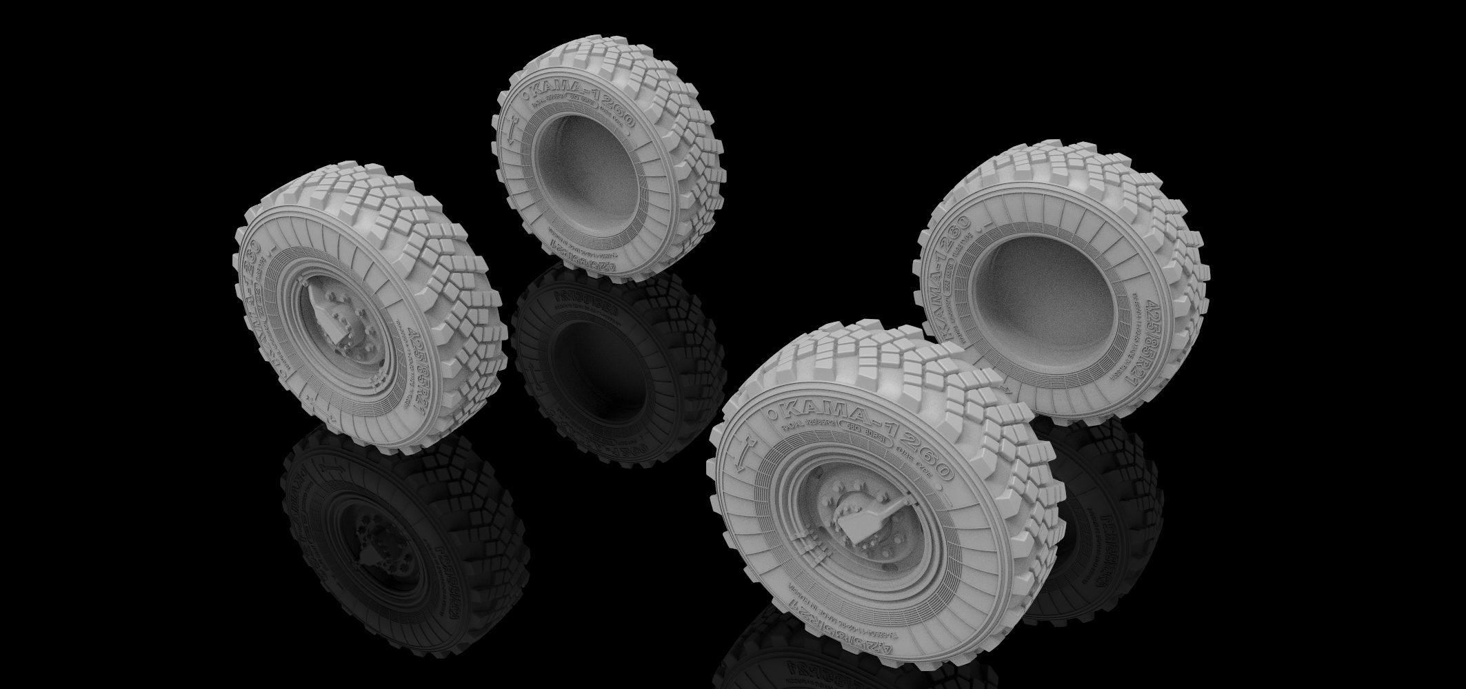 AM3637 Колеса под нагрузкой К-4350 Мустанг, 1/35