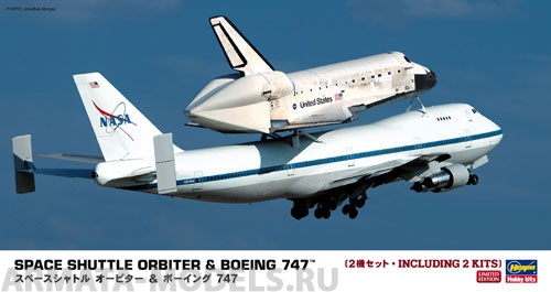 10680 Самолет с шатлом SPACE SHUTTLE ORBITER AND BOEING 747 Hasegawa