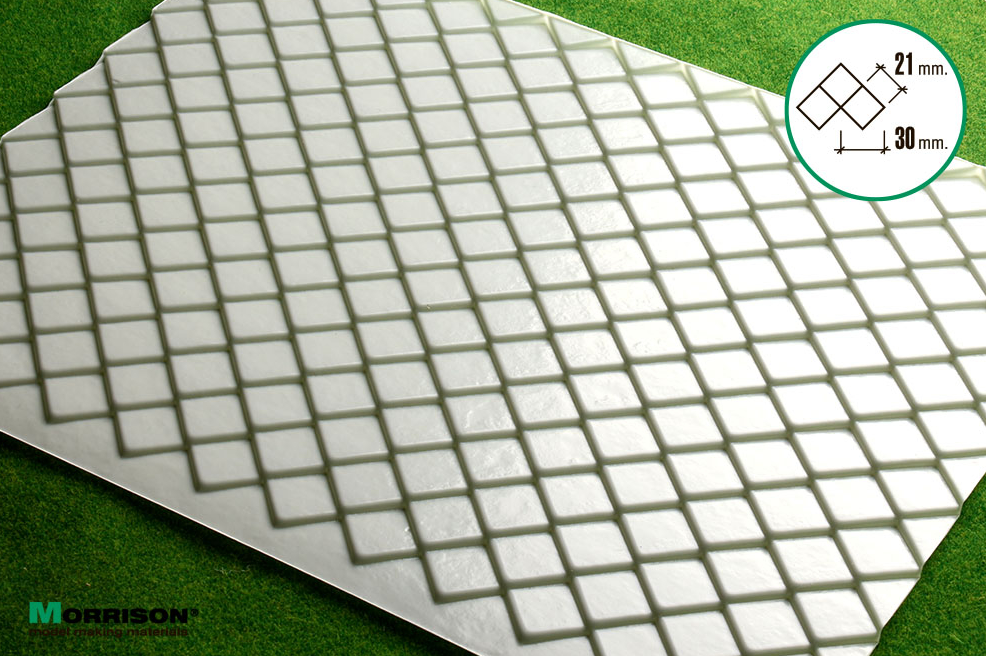 041rmb012 Объёмная текстура черепицы «Ромб». М1:12 (Лист А3- 28см.х38см.)