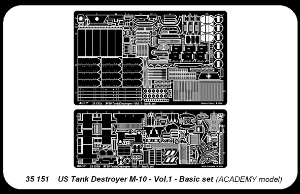 ABR-35-151  Дополнения для  US Tank Destroyer M-10 vol. 1- basic set для Academy 1/35