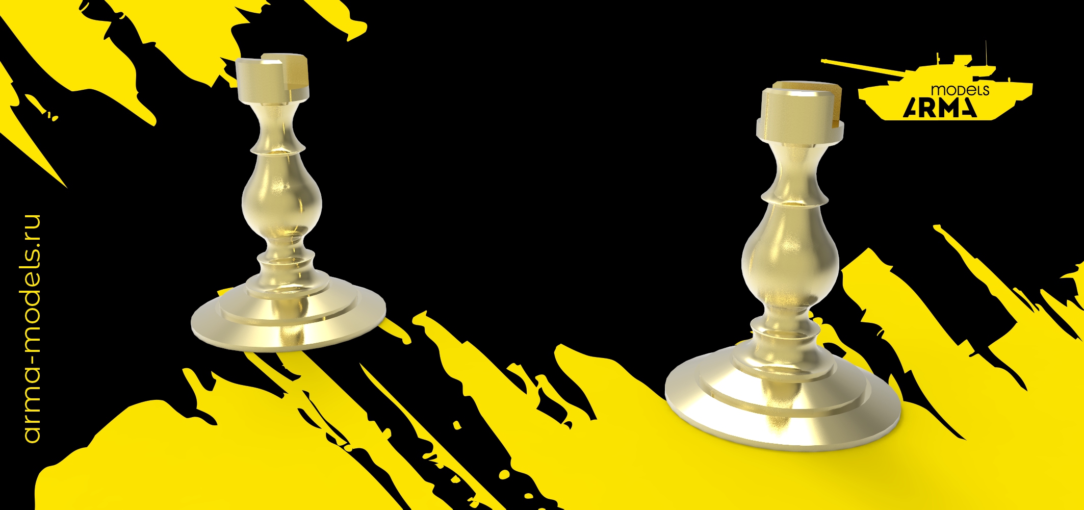 AM14432 Подставки для моделей подводных лодок, латунные полированные, покрытые лаком, 2 шт.