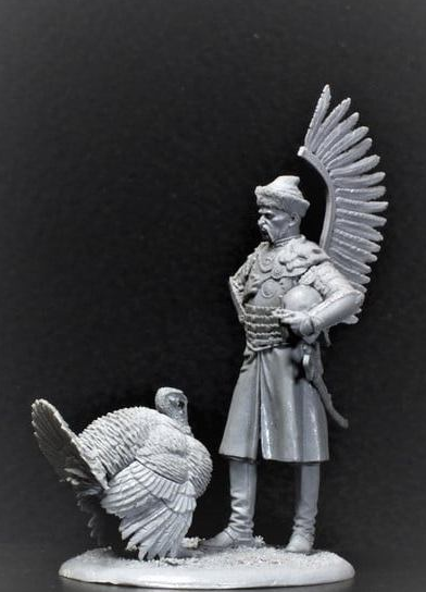 VD-54012. Польский крылатый гусар и индюк, 17 век. 54 мм. Материал - смола. Chronos Miniatures