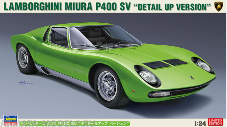 20439 Автомобиль Lamborghini Miura P400 SV Detail Up Version (HASEGAWA) 1/24 Hasegawa