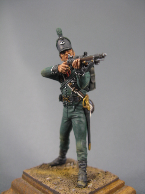 CHM-54089. Британский стрелок 95-го легкого пехотного полка, 1807-15 гг. (В комплекте 2 варианта голов) 54 мм. Материал – смола Chronos Miniatures