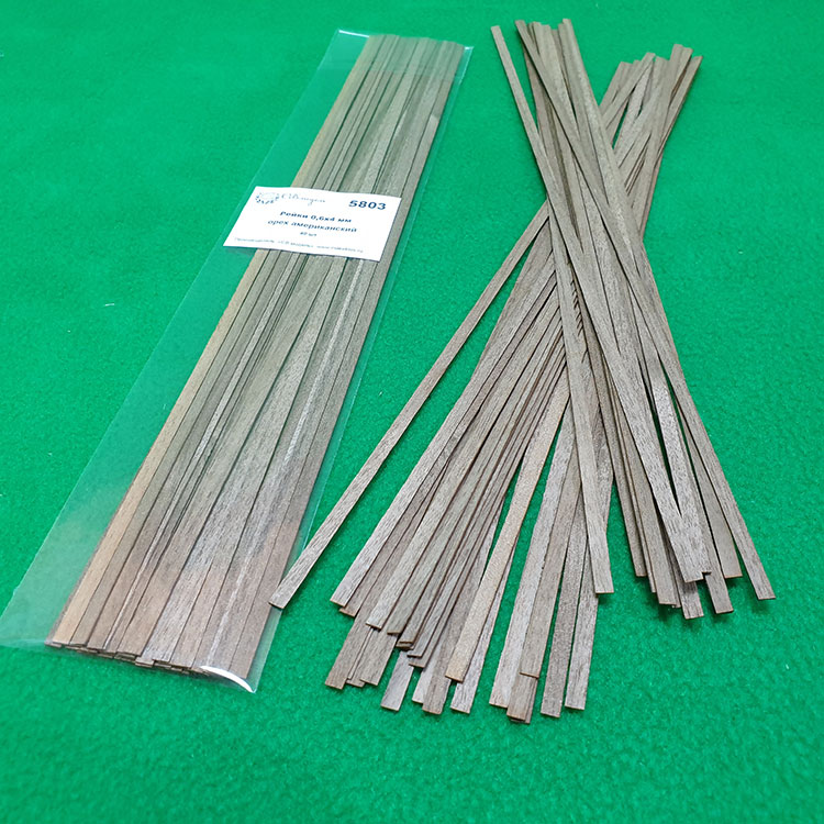 5803 рейки 0,6х4 мм - длина 300 мм - 40 шт - орех американский