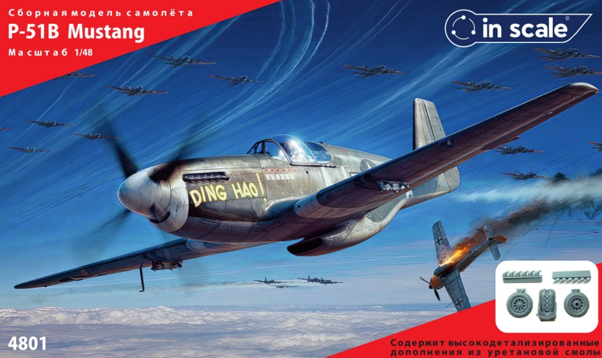 4801 Сборная модель самолета P-51 B Mustang InScale