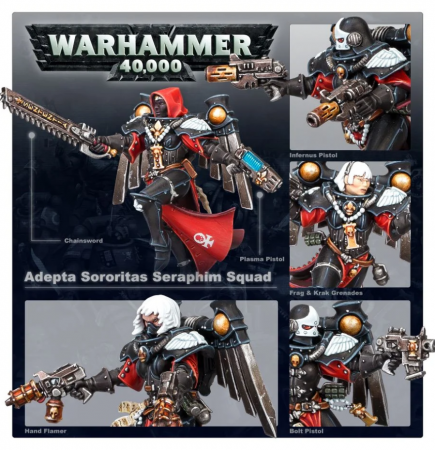 52-27GW Набор Адепта Сороритас. Отряд Серафим (Adepta Sororitas Seraphim Squad)