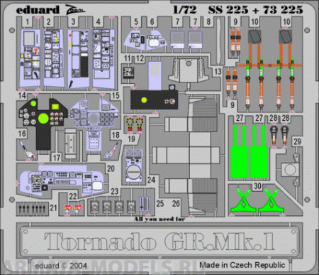 SS225 Фототравление Tornado GR.Mk.1	For HASEGAWA   kit