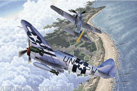 12513 Самолет  P-47D & FW190A-8 Annv.70 Normandy Invasion 1944  Academy
