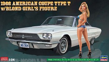 52241  Автомобиль 1966 American Coupe TypeT w/Blond Girls Figure (HASEGAWA) 1/24